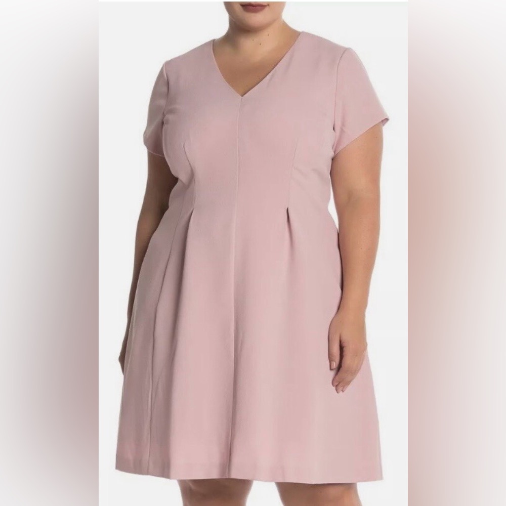 Eliza J Mini Dress Nordstrom Low Cut Cap Sleeves in Blush Pink Size 14 NWT